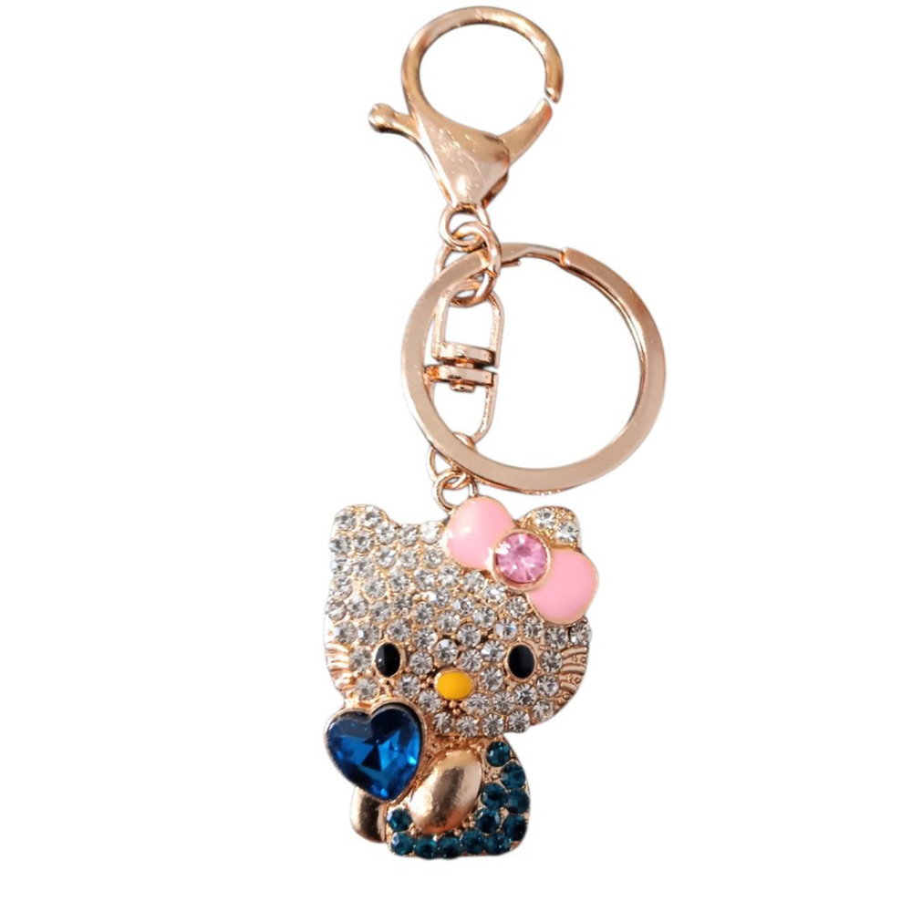 Hello Kitty Character Keychain Purse Charm in Dark Blue